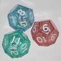 Click for larger photo of the 12-Sided Double Dice