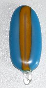 Click for a larger photo of the Blue & Gold Glass Feather Magnet