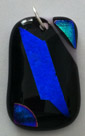 Click for a larger photo of the Black & Pink Glass with Dichroic Accents Pendant
