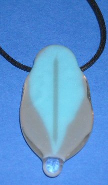 A larger photo of the Blue & Gray Glass Feather Necklace
