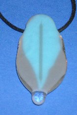 Click for a larger photo of the Blue & Gray Glass Feather Necklace