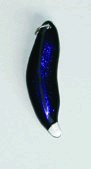 Click for a larger photo of the Metallic Bluish-Purple Dichroic Glass Feather Necklace