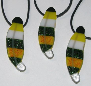 A larger photo of the Black Headed Caique Glass Feather Necklaces