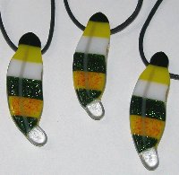 Click for a larger photo of the Black Headed Caique Glass Feather Necklaces