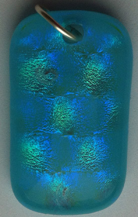 Click for a larger photo of the Clear Honeycomb Patterned Glass on Light Blue Pendant