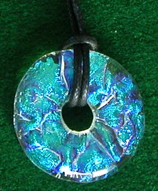 Click for a larger photo of the Clear Opal on Clear Glass Donut Necklace