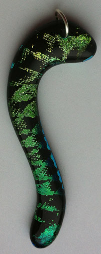 Click for a larger photo of the Clear Glass on Snake Patterned Necklace
