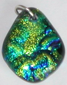 A larger photo of the Green with Blue Diamond Shaped Necklace