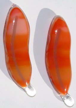 A larger photo of the Coral Glass Feather Magnet