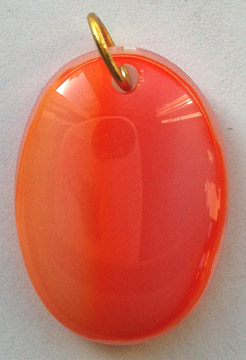 A larger photo of the Coral Oval Shaped Necklace