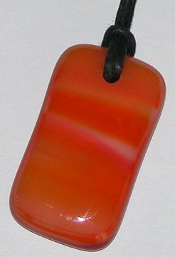 A larger photo of the Coral Glass Pendant Necklace