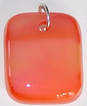 A larger photo of the Coral Glass Square Necklace