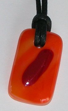 Click for a larger photo of the Coral with Red Glass Pendant
