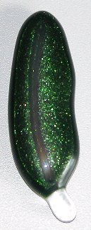 A larger photo of the Iridescent Green Glass Feather Magnet