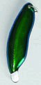 Click for a larger photo of the Metallic Green Dichroic Glass Feather Necklace