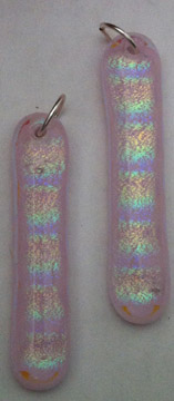 A larger photo of the Clear Honeycomb Glass on Pink Long Shaped Necklace