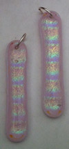 Click for a larger photo of the Clear Honeycomb Glass on Pink Long Shaped Necklace