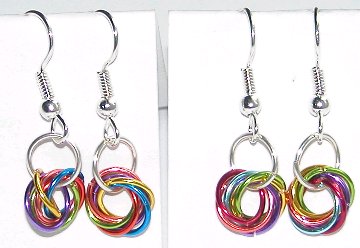 A larger photo of the Rainbow Wire Knot Earrings