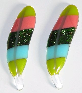 Larger photo of the Lovebird Glass Feather Magnets