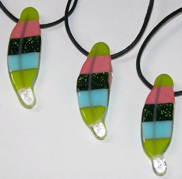 A larger photo of the Lovebird Glass Feather Necklaces