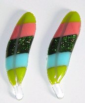 Click for a larger photo of the Lovebird Glass Feather Magnets
