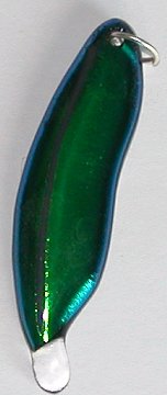 A larger photo of the Metallic Green Glass Feather Necklace