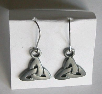 A larger photo of the Pewter Celtic Triangle Earrings