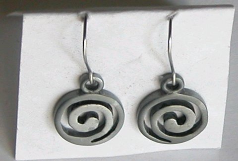 Click for a larger photo of the Pewter Spiral Earrings