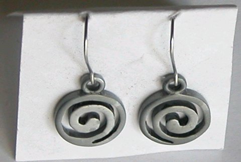 A larger photo of the Pewter Spiral Earrings