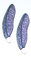 Click for a larger photo of the Purple Krinkle Glass Feather Magnet