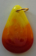 Click for a larger photo of the Yellow, Orange & Red Teardrop Shaped Necklace