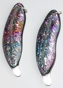 A larger photo of the Silver Krinkle Glass Feather Necklace