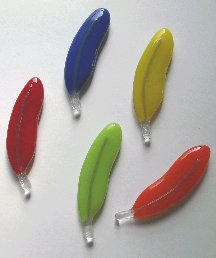 Single Colored Glass Feather Magnets