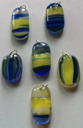A larger photo of the Striped Glass Pendant