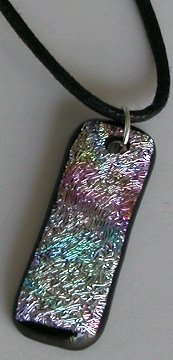 A larger photo of the Textured Silver Krinkle Glass Pendant