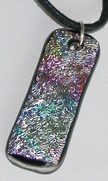 A larger photo of the Textured Silver Krinkle Glass Pendant 