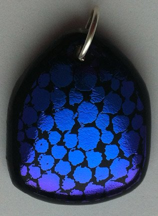 A larger photo of the Textured Blue Pebble Patterned Shield Shaped Necklace