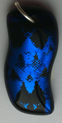 A larger photo of the Textured Blue Reptile Patterned Abstract Shaped Necklace