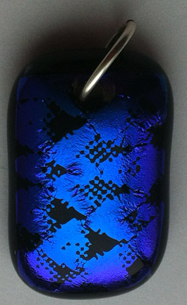 A larger photo of the Textured Purplish Blue Reptile Patterned Pendant