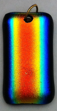 A larger photo of the Textured Vertical Rainbow Patterned Pendant