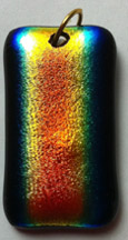 Click for a larger photo of the Textured Vertical Rainbow Patterned Pendant