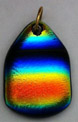 Click for a larger photo of the Textured Horizontal Rainbow Patterned Shield Shaped Necklace
