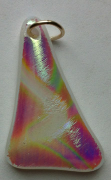 A larger photo of the Textured Streamers on White Triangular Shaped Necklace