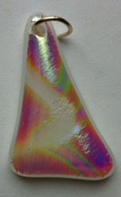 Click for a larger photo of the Textured Streamers on White Triangular Shaped Necklace