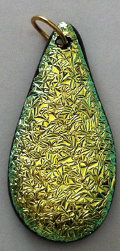 A larger photo of the Textured Yellow Krinkle Teardrop Shaped Necklace