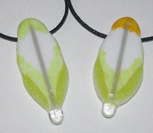 Click for a larger photo of the Cockatoo 1 Glass Feather Necklaces